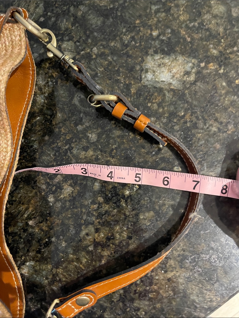 Patricia Nash Natural Straw Purse with Brown Leather Accent - Picture 7 of 7